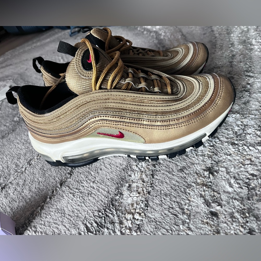 Nike Air Max 97 Sneakers - Gold and Red